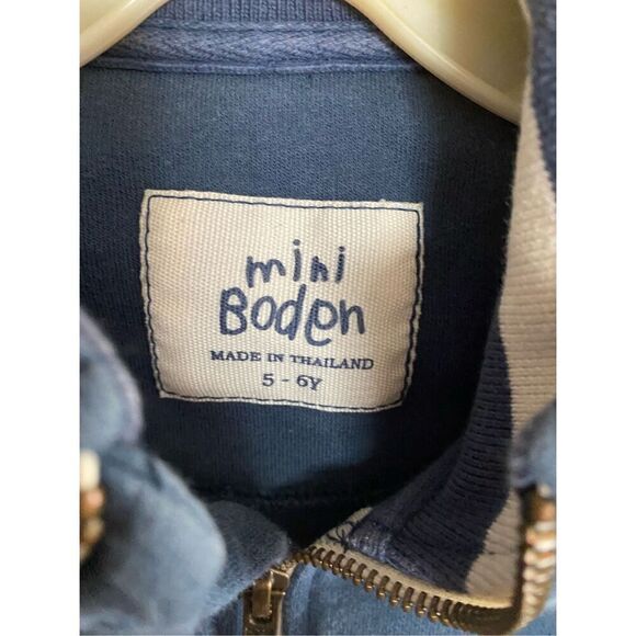 Mini Boden boys, full front zip blue sweatshirt with pockets size 5/6 - Picture 3 of 4